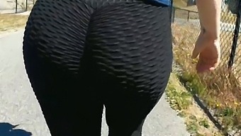 Mature Milf Shows Off Her Big Butt In Public