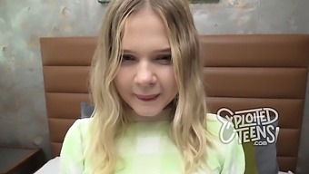 Petite Blonde Enthusiastically Gives Oral Pleasure