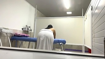 Latina Patient With Big Natural Tits Gets Oiled Up In Medical Office